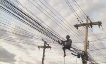 Vídeo: Morador flagra ladrão de fios em plena ação em Campo Grande